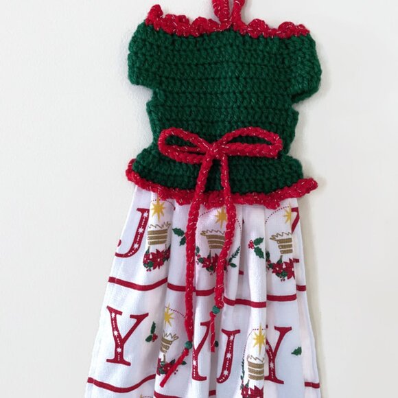 Dress Shape Dish Towel, Crochet Pot Holder, Crochet Set Towel Potholder - Picture 6 of 13